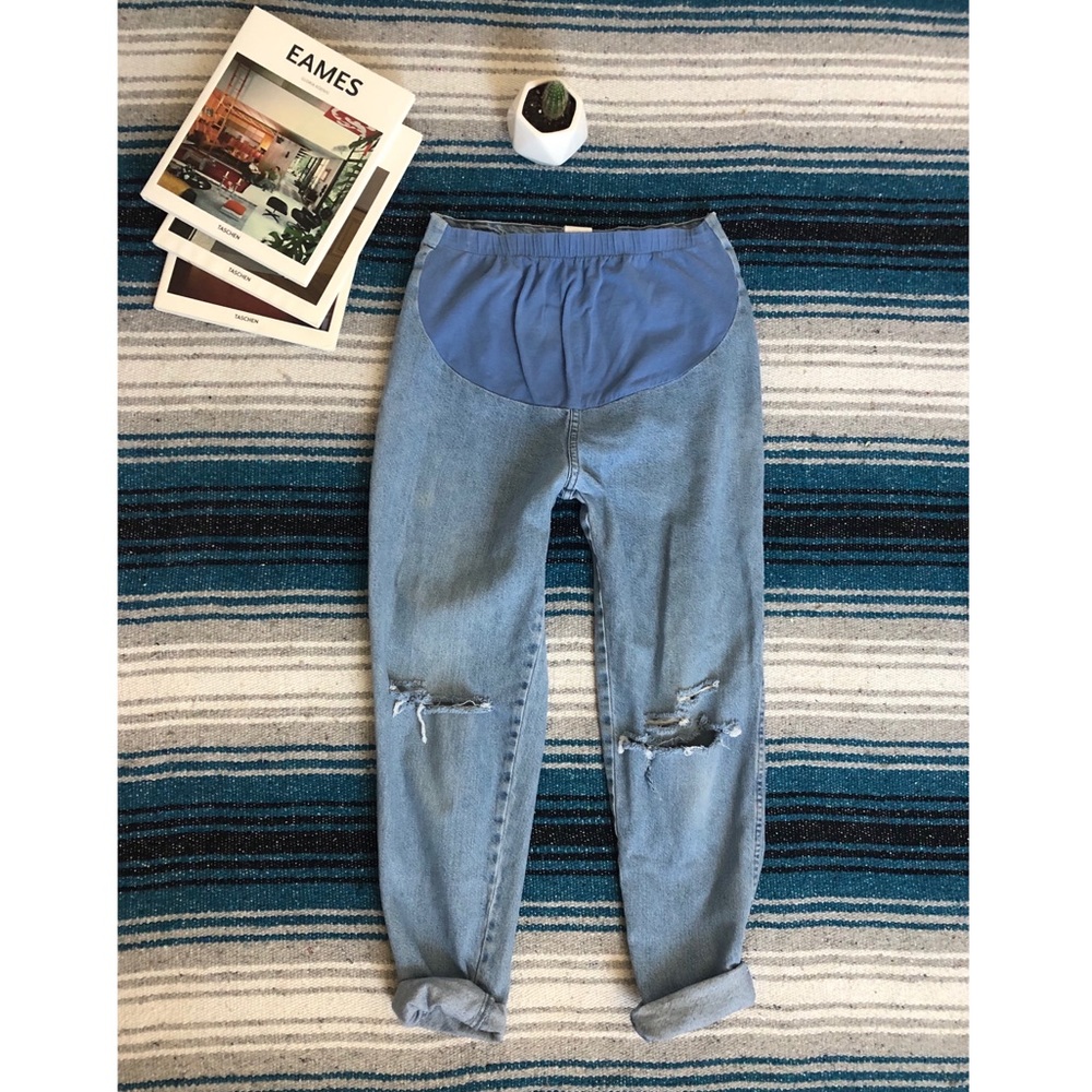 Vintage Distressed Maternity Jeans